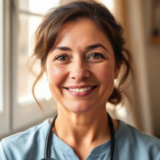 Portrait of a compassionate home support worker, professional headshot